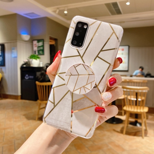 

Marble Pattern Shockproof Protective Case with Airbag Holder For Samsung Galaxy M31s(White)