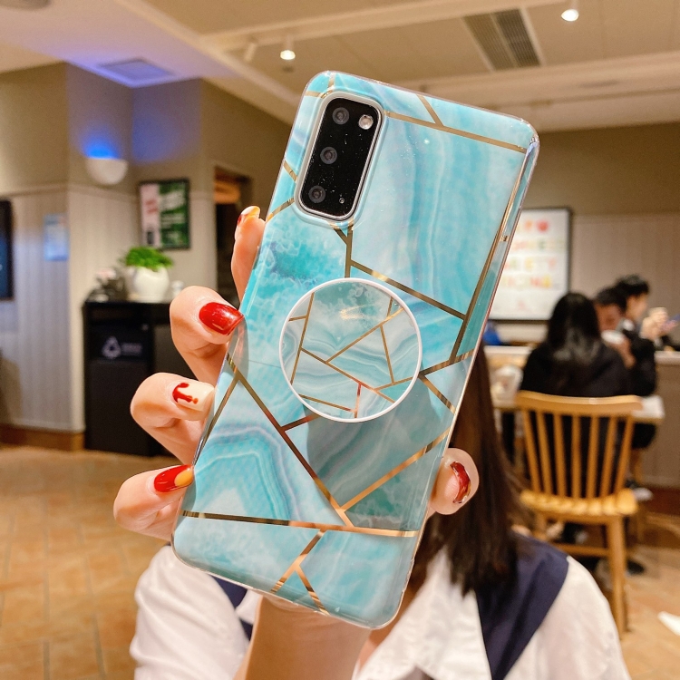 

Marble Pattern Shockproof Protective Case with Airbag Holder For Samsung Galaxy M51(Green)