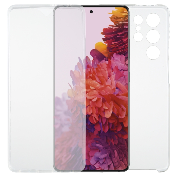 

For Samsung Galaxy S21 Ultra 5G PC+TPU Ultra-thin Double-sided Full Coverage Transparent Soft Case