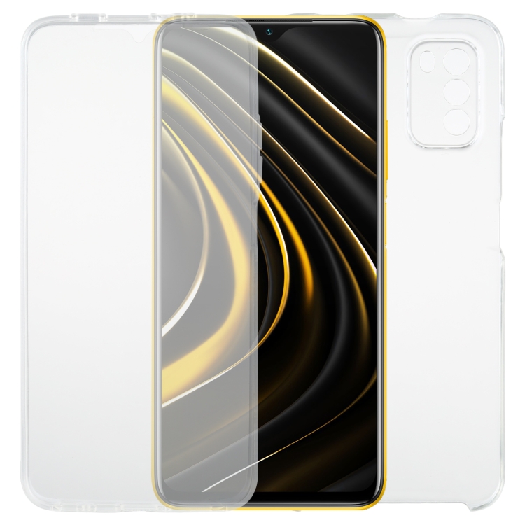 

For Xiaomi Poco M3 PC+TPU Ultra-thin Double-sided Full Coverage Transparent Soft Case