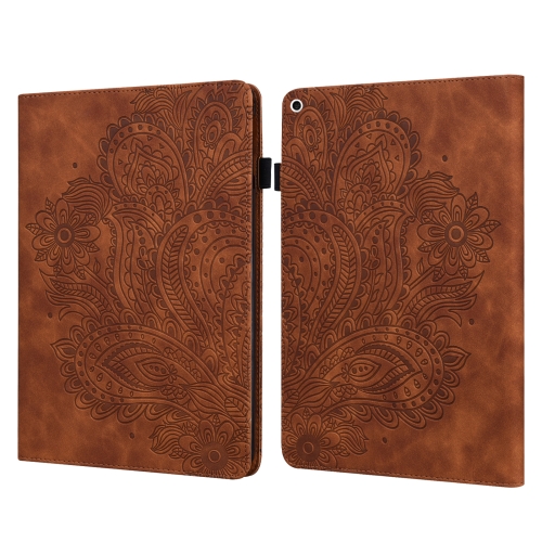 

Peacock Embossed Pattern TPU + PU Horizontal Flip Leather Case with Holder & Card Slots & Wallet & Sleep / Wake-up Function For iPad 9.7 (2017) & (2018)(Brown)