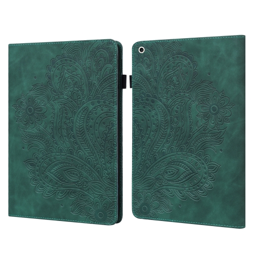 

Peacock Embossed Pattern TPU + PU Horizontal Flip Leather Case with Holder & Card Slots & Wallet & Sleep / Wake-up Function For iPad 10.2 2021 / 2020 / 2019(Green)