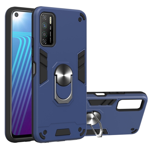 

For Infinix Note 7 Lite Armour Series PC + TPU Protective Case with Ring Holder(Royal Blue)