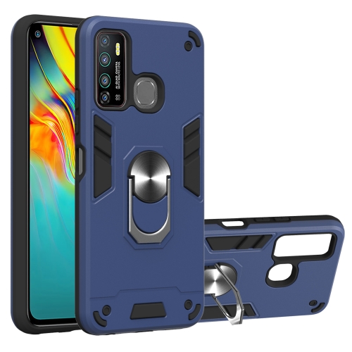 

For Infinix X656 / Hot 9 / X655 Armour Series PC + TPU Protective Case with Ring Holder(Royal Blue)
