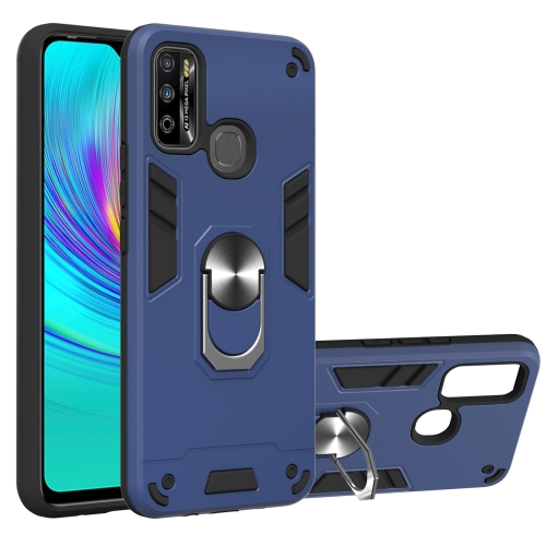 

For Infinix X680 / Hot 9 Play Armour Series PC + TPU Protective Case with Ring Holder(Royal Blue)