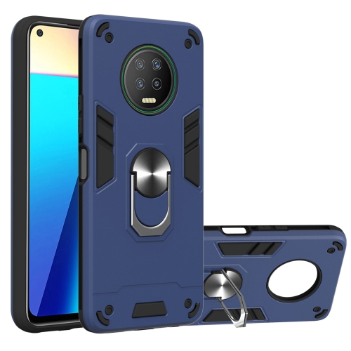 

For Infinix X690 / Note 7 Armour Series PC + TPU Protective Case with Ring Holder(Royal Blue)