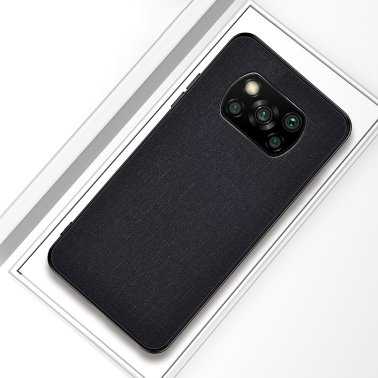 

For Xiaomi Poco X3 NFC Shockproof Cloth Texture PC + TPU Protective Case(Black)