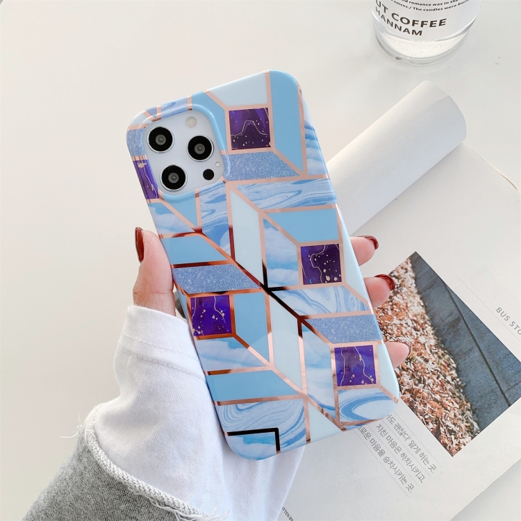 

Splicing Marble Pattern Gilding TPU Protective Case For iPhone 12 / 12 Pro(D)