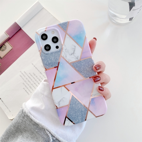 

Splicing Marble Pattern Gilding TPU Protective Case For iPhone 12 / 12 Pro(F)