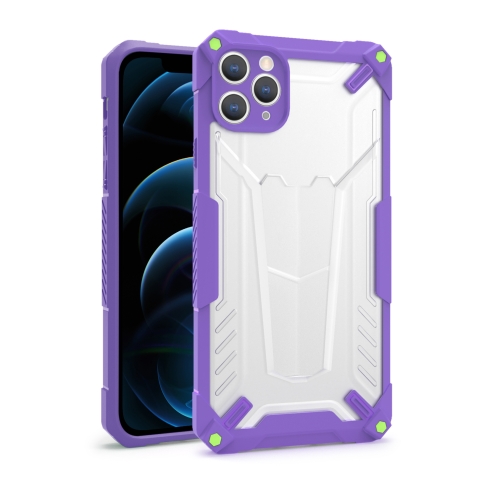 

Four-corner Airbag Shockproof TPU + Semi Transparent PC Case For iPhone 11 Pro(Purple)