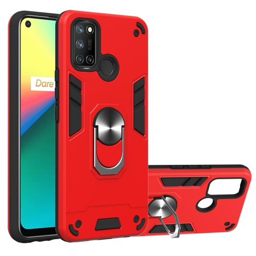 

For OPPO Realme 7i / C17 Armour Series PC + TPU Protective Case with Ring Holder(Red)