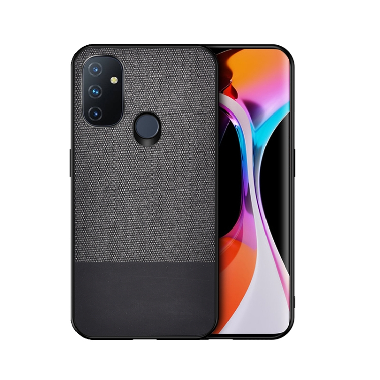 

For OnePlus Nord N100 Shockproof Splicing PU + Cloth Protective Case(Stitching Black)