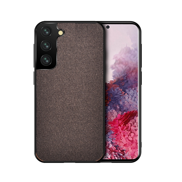 

For Samsung Galaxy S21+ 5G Shockproof Splicing PU + Cloth Protective Case(Mercerized Brown)