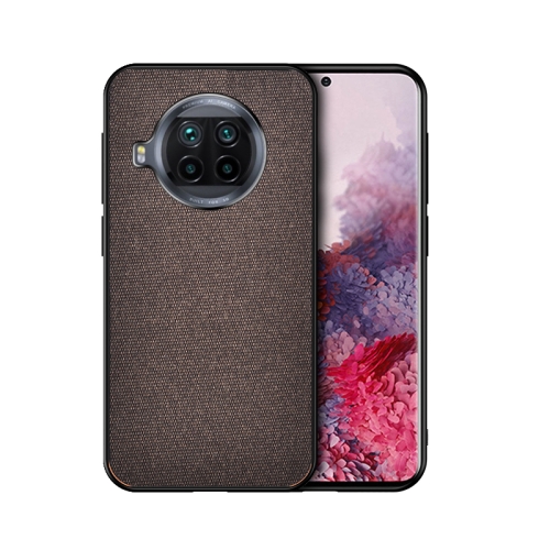 

For Xiaomi Mi 10T Lite 5G Shockproof Splicing PU + Cloth Protective Case(Mercerized Brown)