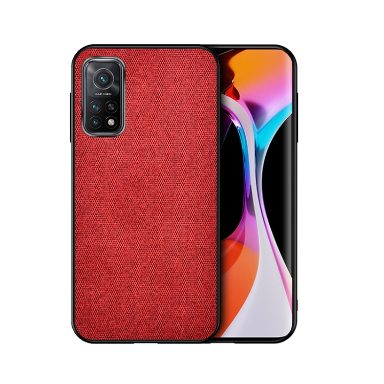 

For Xiaomi Redmi K30 Ultra Shockproof Splicing PU + Cloth Protective Case(Morning Red)