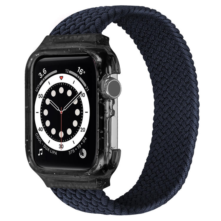

Weave Replacement Wrist Strap Watchbands with Frame For Apple Watch Series 6 & SE & 5 & 4 40mm / 3 & 2 & 1 38mm, Length:135mm(Charcoal)