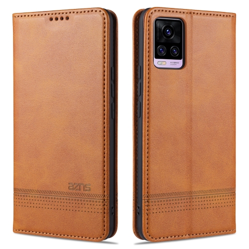 

For vivo V20 Pro / S7 ZNS Magnetic Calf Texture Horizontal Flip Leather Case with Card Slots & Holder & Wallet(Light Brown)