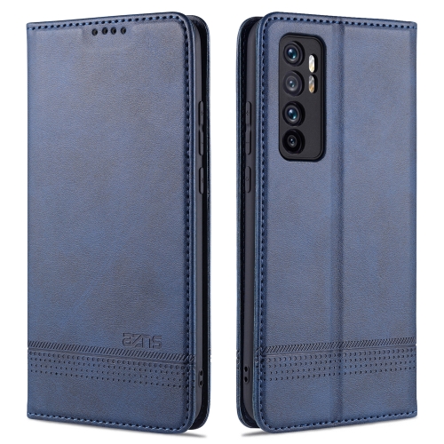 

For Xiaomi Mi Note 10 Lite ZNS Magnetic Calf Texture Horizontal Flip Leather Case with Card Slots & Holder & Wallet(Dark Blue)