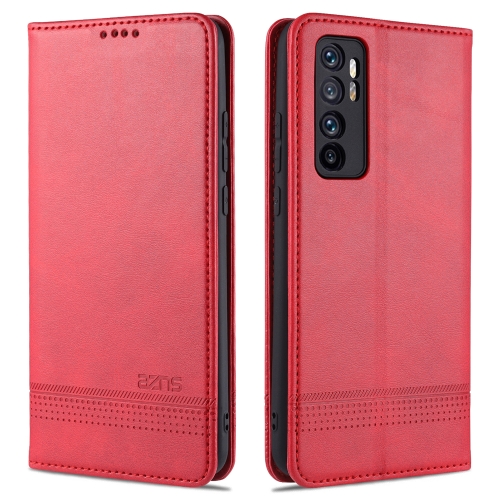 

For Xiaomi Mi Note 10 Lite ZNS Magnetic Calf Texture Horizontal Flip Leather Case with Card Slots & Holder & Wallet(Red)