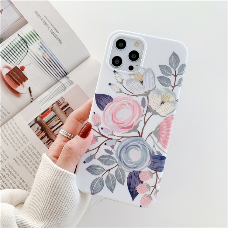 

Colorful Flower Pattern TPU Protective Case For iPhone 12 / 12 Pro(D)