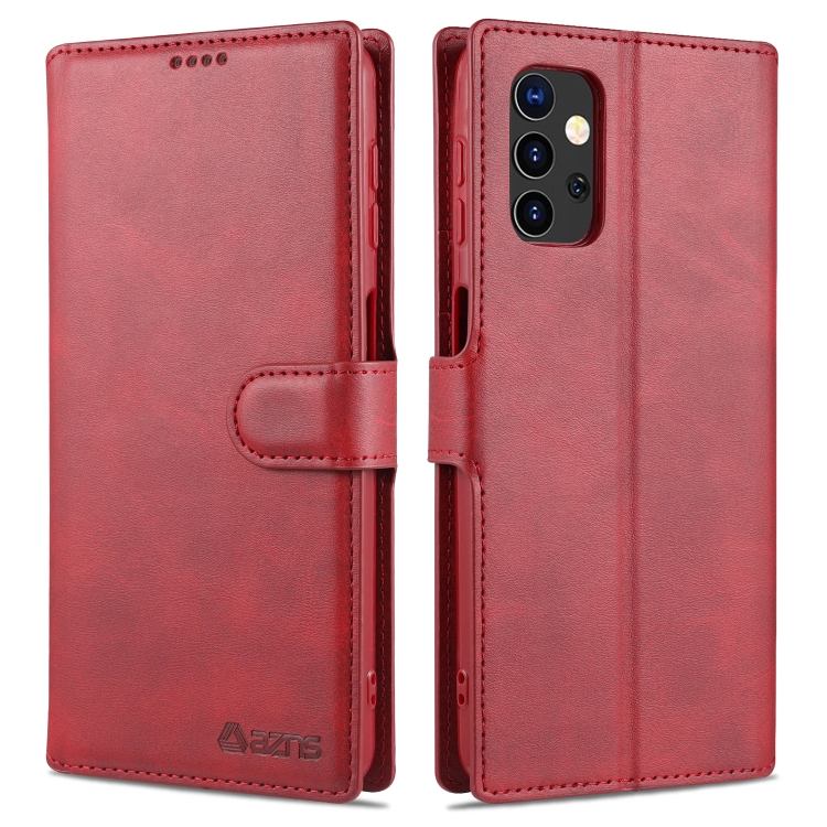 

For Samsung Galaxy A32 5G AZNS Calf Texture Horizontal Flip Leather Case with Holder & Card Slots & Wallet & Photo Frame(Red)