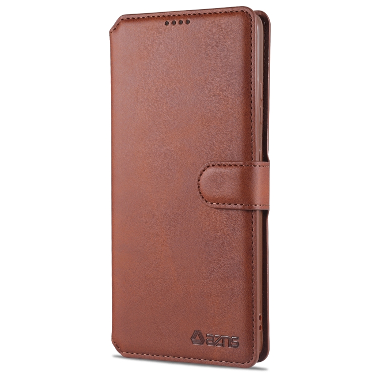 

For Samsung Galaxy S21 Ultra 5G AZNS Calf Texture Horizontal Flip Leather Case with Holder & Card Slots & Wallet & Photo Frame(Brown)