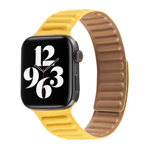 

Loop Leather Watchband For Apple Watch Series 6 & SE & 5 & 4 40mm / 3 & 2 & 1 38mm(Yellow)