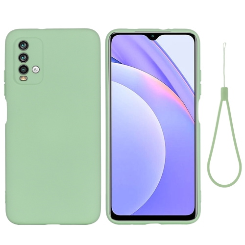 

For Xiaomi Redmi Note 9 4G (CN Version) / Redmi 9 Power / Redmi 9T Pure Color Liquid Silicone Shockproof Full Coverage Case(Green)