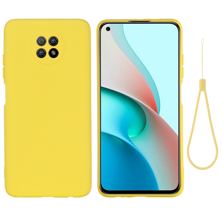 

For Xiaomi Redmi Note 9 5G (CN Version) / Redmi Note 9T Pure Color Liquid Silicone Shockproof Full Coverage Case(Yellow)