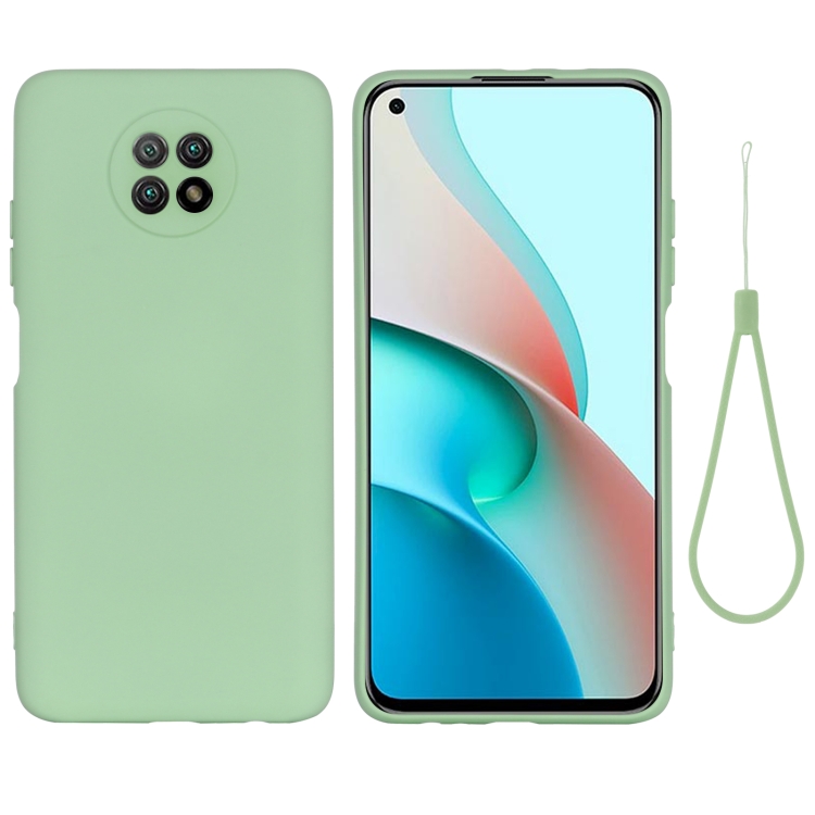 

For Xiaomi Redmi Note 9 5G (CN Version) / Redmi Note 9T Pure Color Liquid Silicone Shockproof Full Coverage Case(Green)