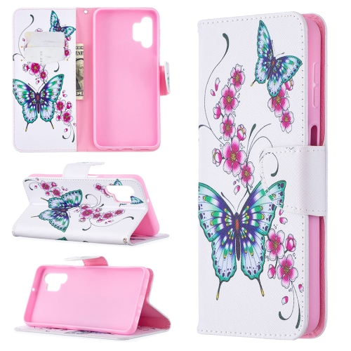 

For Samsung Galaxy A32 5G Colored Drawing Pattern Horizontal Flip Leather Case with Holder & Card Slots & Wallet(Two Butterflies)