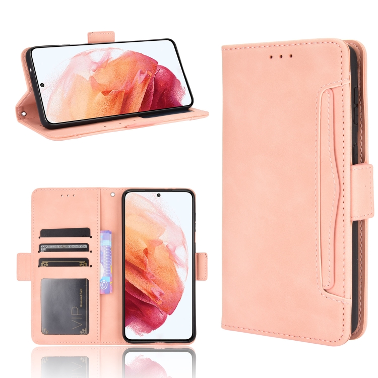 

For Samsung Galaxy S21+ 5G Skin Feel Calf Pattern Horizontal Flip Leather Case with Holder & Card Slots & Photo Frame(Pink)