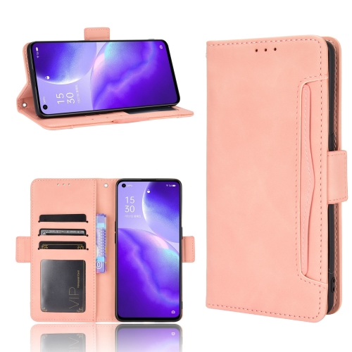 

For OPPO Reno5 5G Skin Feel Calf Pattern Horizontal Flip Leather Case with Holder & Card Slots & Photo Frame(Pink)