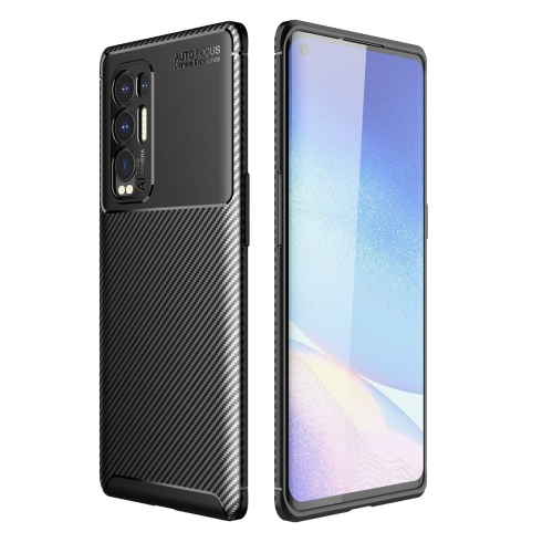 

For OPPO Reno5 Pro Plus Carbon Fiber Texture Shockproof TPU Case(Black)