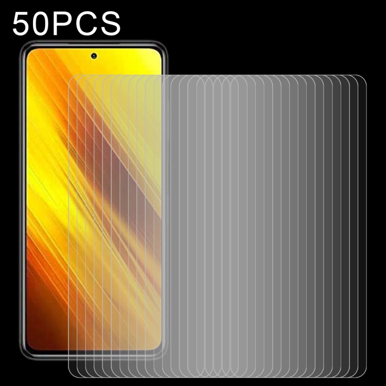

For Xiaomi Poco X3 50 PCS 0.26mm 9H 2.5D Tempered Glass Film