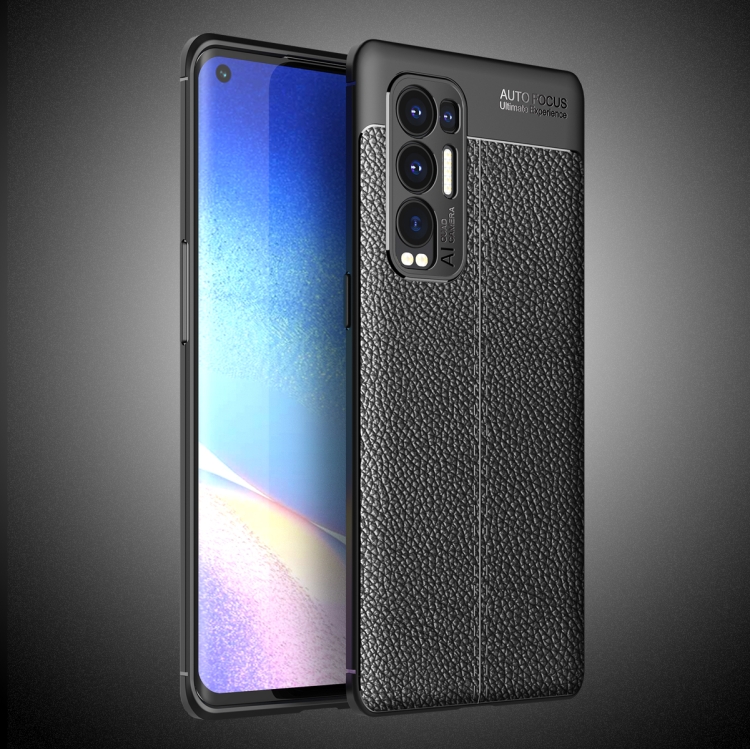 

For OPPO Reno5 Pro Plus Litchi Texture TPU Shockproof Case(Black)