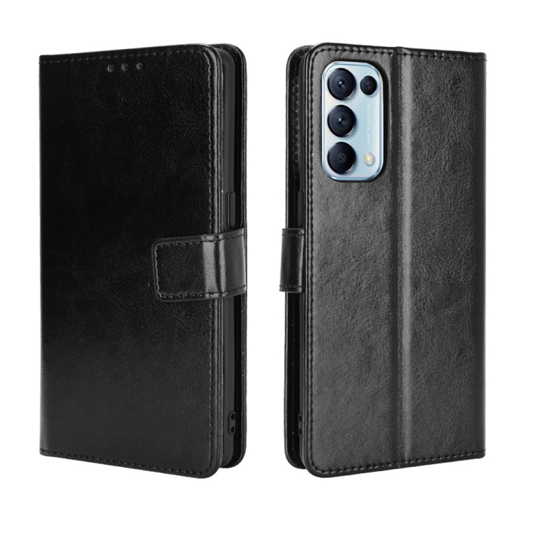 

For OPPO Reno5 5G Retro Crazy Horse Texture Horizontal Flip Leather Case with Holder & Card Slots & Photo Frame(Black)