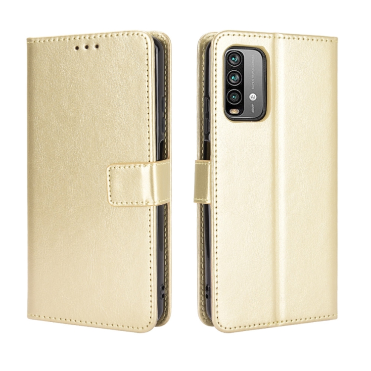 

For Xiaomi Redmi 9T / 9 Power / Note 9 4G Retro Crazy Horse Texture Horizontal Flip Leather Case with Holder & Card Slots & Photo Frame(Gold)