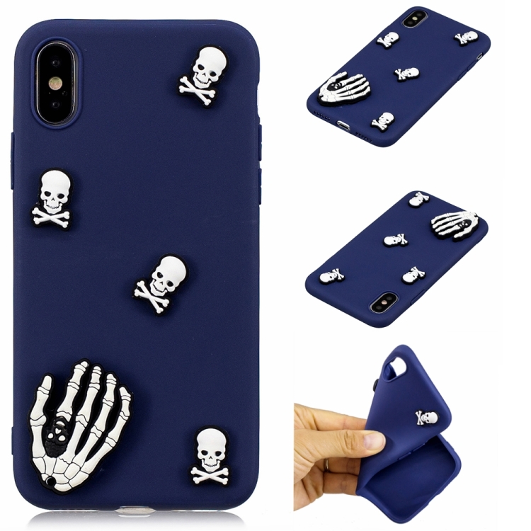 

For iPhone XS Max Shockproof TPU + Silicone Cartoon Pattern Protective Case(Ghost Head)