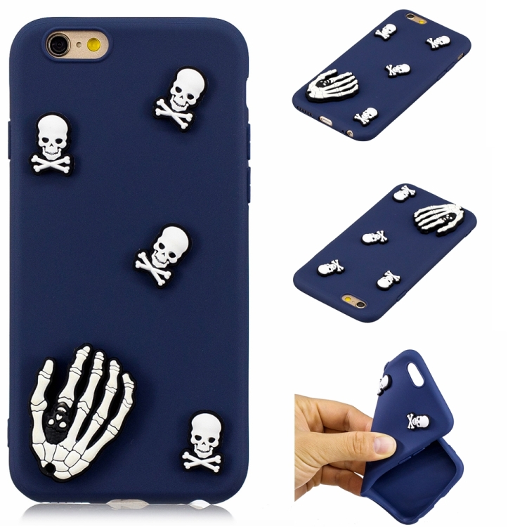 

For iPhone 6 & 6s Shockproof TPU + Silicone Cartoon Pattern Protective Case(Ghost Head)