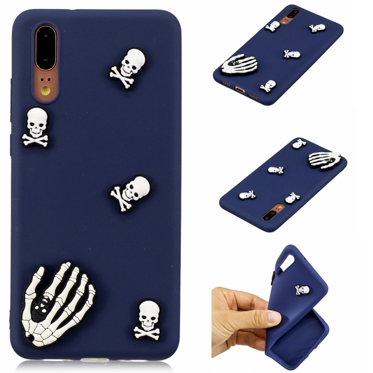 

For Huawei P20 Shockproof TPU + Silicone Cartoon Pattern Protective Case(Ghost Head)