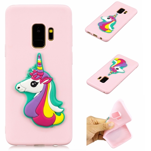 

For Galaxy S9 Shockproof TPU + Silicone Cartoon Pattern Protective Case(Pink Rainbow Horse)