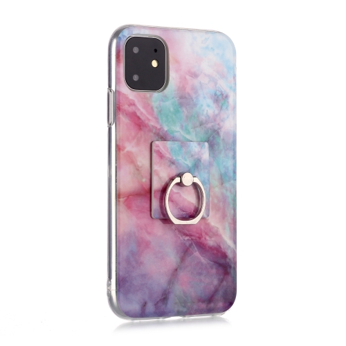 

For iPhone 11 Pro Coloured Drawing Pattern IMD Workmanship Soft TPU Protective Case With Holder(Pink Sky)