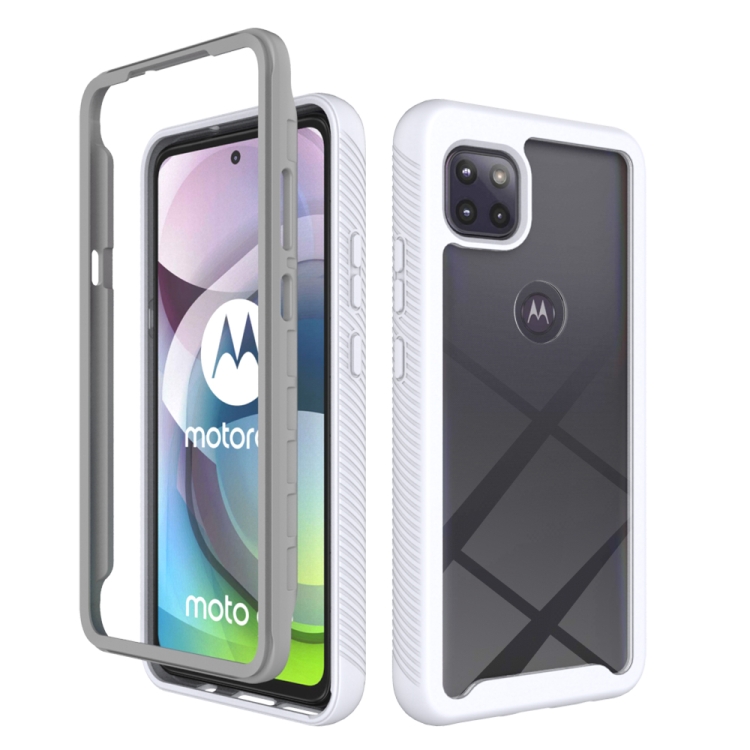

For Motorola Moto G 5G Starry Sky Solid Color Series Shockproof PC + TPU Protective Case(White)