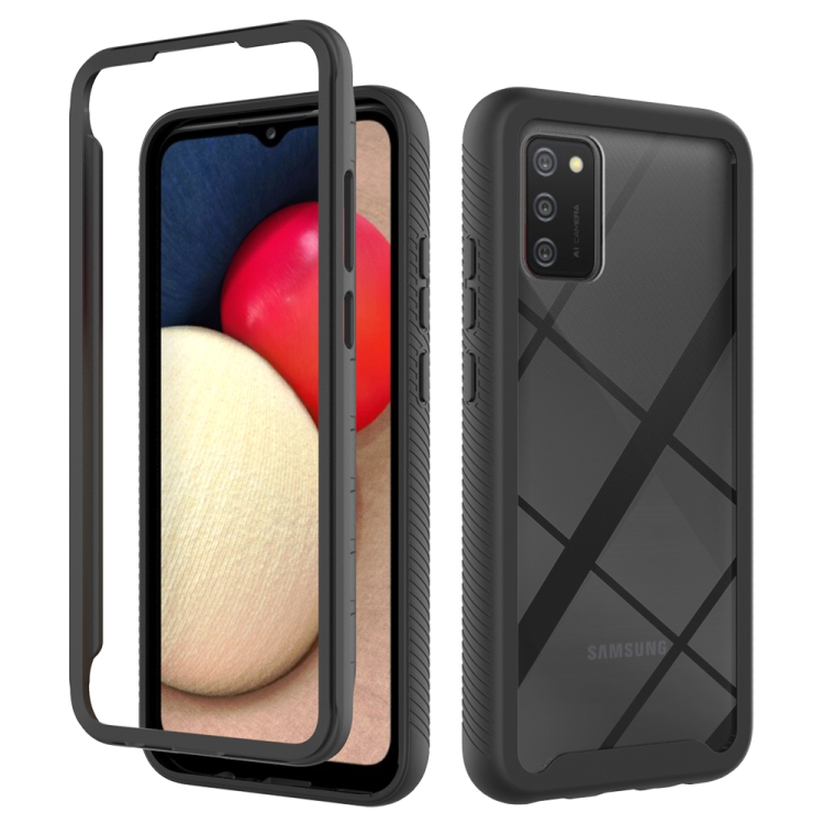 

For Samsung Galaxy A02s(US Edition) Starry Sky Solid Color Series Shockproof PC + TPU Protective Case(Black)