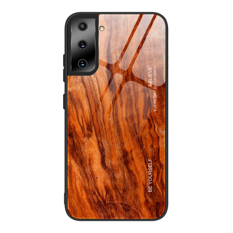 

For Samsung Galaxy S21 Ultra 5G Wood Grain Glass Protective Case(M06)