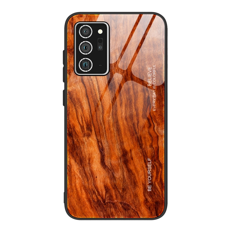 

For Samsung Galaxy Note20 Wood Grain Glass Protective Case(M06)