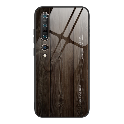 

For Xiaomi Mi 10 Pro Wood Grain Glass Protective Case(M01)