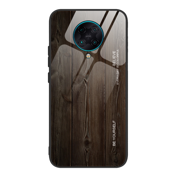 

For Xiaomi Redmi K30 Pro Wood Grain Glass Protective Case(M01)