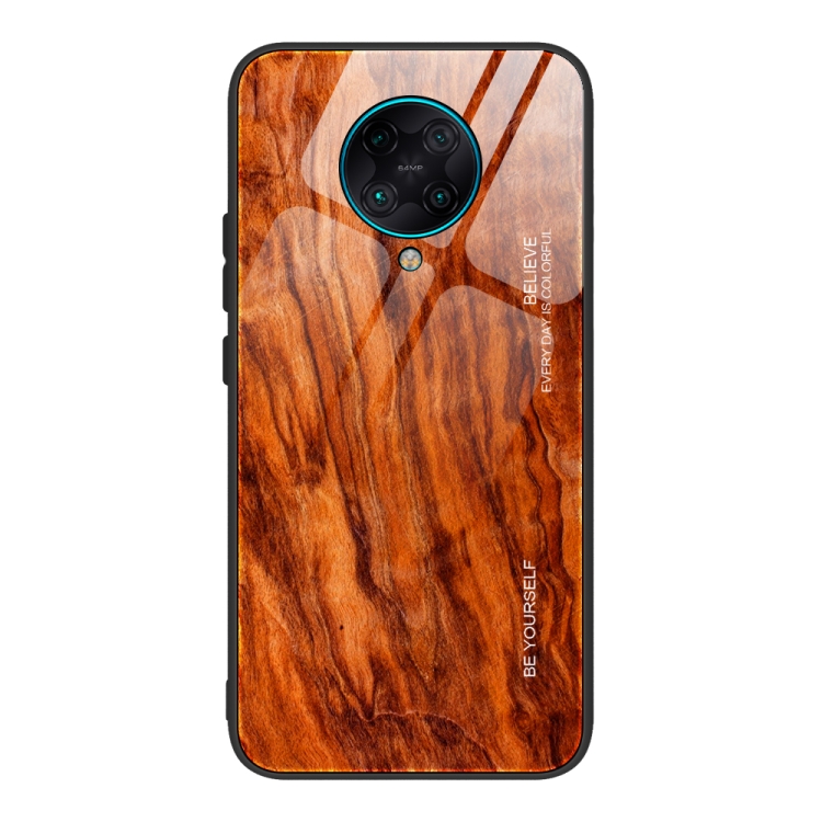 

For Xiaomi Redmi K30 Pro Wood Grain Glass Protective Case(M06)